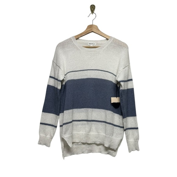 NWT REVOLVE SUPERDOWN Tiffany Stripe Sweater White & Blue S - Picture 5 of 10